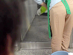 02H3023- male employee who rapes a cleaning lady from behind while cleanin