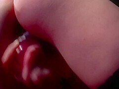 A Slim German Babe In Stockings Stuffing A Thick Dong In Her Shaved Pussy