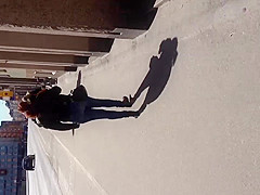 A fine denim clad butt in the sunshine