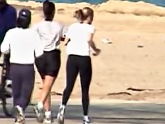 A group of candid babes running and shaking their butts 03zc