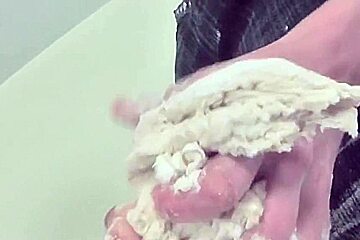 A stunning woman, mixes baking with masturbation :)