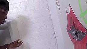 Abbey Brooks Assrides A Black Cock In A Restroom