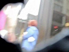 Accidental wind blown upskirt caught on
