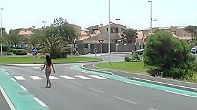 Adela R barefoot walkabout on vacation in Spain