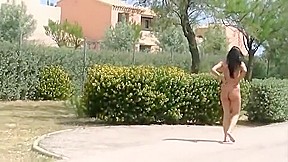 Adela R barefoot walkabout on vacation in Spain