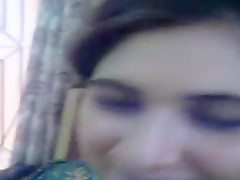 Adorable Pakistani wife kisses her fashionable spouse