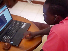 African Twink Micheal Stroking Big Cock
