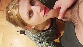 After Im Done With Cooking I Got My Reward; Face Fuck And Massive Cumshot On My Face