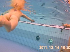 Amateur beauty is swimming nude on under water 3
