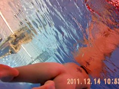 Amateur beauty is swimming nude on under water 3