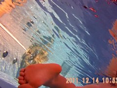 Amateur beauty is swimming nude on under water 3