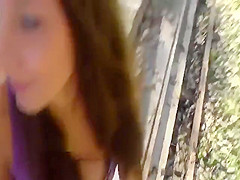 Amateur couple roadside play