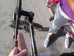 Amateur couple roadside play