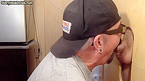 Amateur gloryhole DILF sucks penis for jizz in mouth