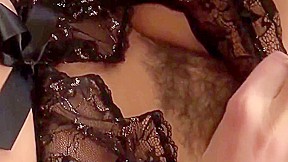 Amateur in high heels busts her tits out and masturbates