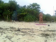 Amateur yang couple were catched fucking on a public beach