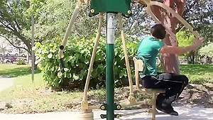 Amazing Brunette teen 18+ With Hot Ass Riding A Stiff Pole