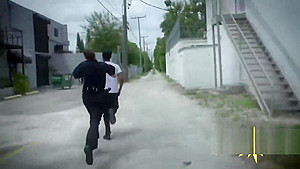 Amazing threesome action between curvy female cops and one lucky black dude