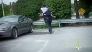 Amazing threesome action between curvy female cops and one lucky black dude