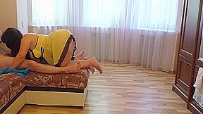 An Elderly Woman Kissed His Feet Before Giving Him A Blowjob And Having Anal Sex