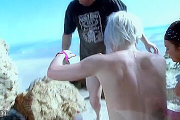 Anal Threesome With And On A Public Beach With Nicky Wayne And Stella Johanssen