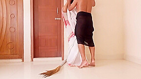 Arab Stepmom Sweep Room In Indian Style Saree Then Stepson Saw Her Bbw Figure & Get Hot Then Fuck