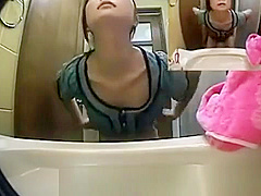 Asian Japanese teens 18+ Use Rest Room Wash Pussy