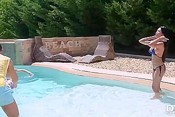 Asian MILF Polly DPed Outdoor by Two Studs