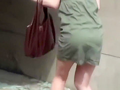 Asian babe caught pissing