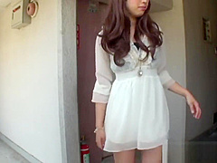 Asian babe pees in public