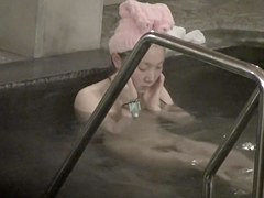 Asian beauty slowly plunges her tits and cunt into water nri034 00