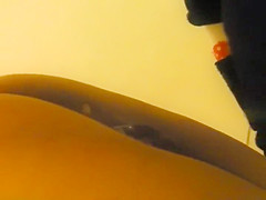 Asian girl gets filmed in a public toilet