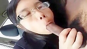 Asian girl sucks BBC and Swallows his cum