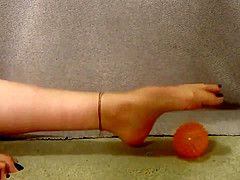 Asian girl's toes (anklet, blue toes)