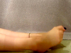 Asian girl's toes (anklet, blue toes)