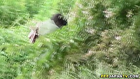 Asian ho ###s outdoors