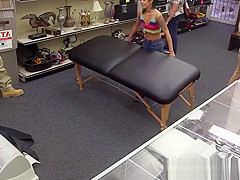 Asian pawnshop amateur with tattoos fucked