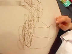 Asian sweet teen 18+ draws and sucks hard cocks in bed
