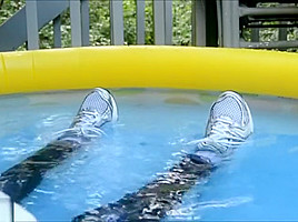 Asics and Jeans Wetlook Masturbation