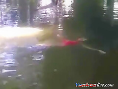 Bangla Girl Rina Bathing In Pond