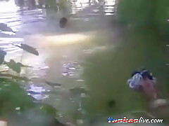 Bangla Girl Rina Bathing In Pond