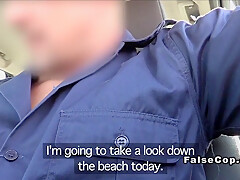 Bangs Blonde On Her Way To The Beach