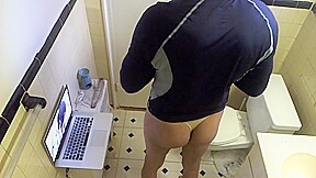 Bathroom in thong