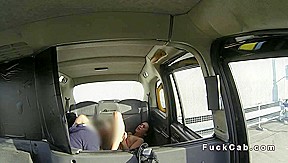 Beautiful British gets facial in fake taxi