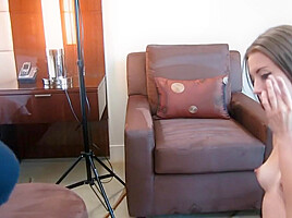 Beautiful casting babe gets POV drilled