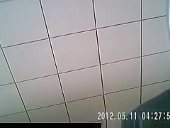 Beautyful Bulimic girl on public toilet - two cameras