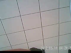 Beautyful Bulimic girl on public toilet - two cameras