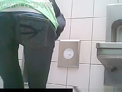 Beautyful Bulimic girl on public toilet - two cameras