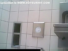 Beautyful Bulimic girl on public toilet - two cameras