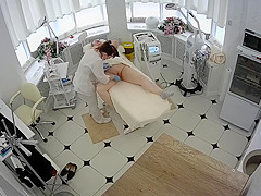 Beauty salon, waxing pussy and ass Step mom